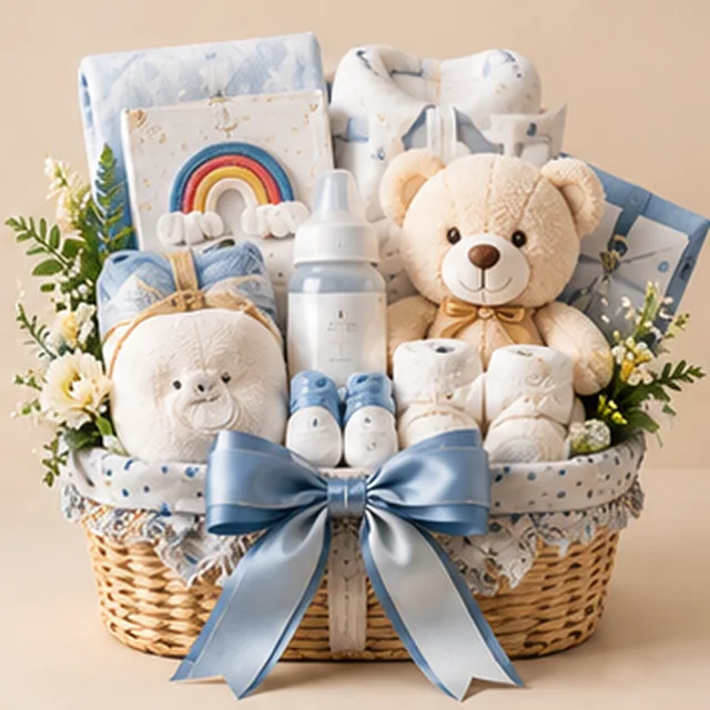 Baby Welcome Blue Basket